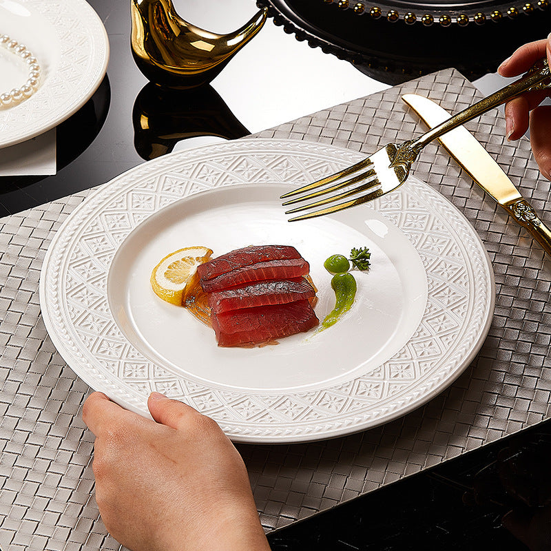 Premium White Porcelain Dinnerware Set – Multi-Size Bowls, Plates, Spoons & Chopsticks for Home Dining