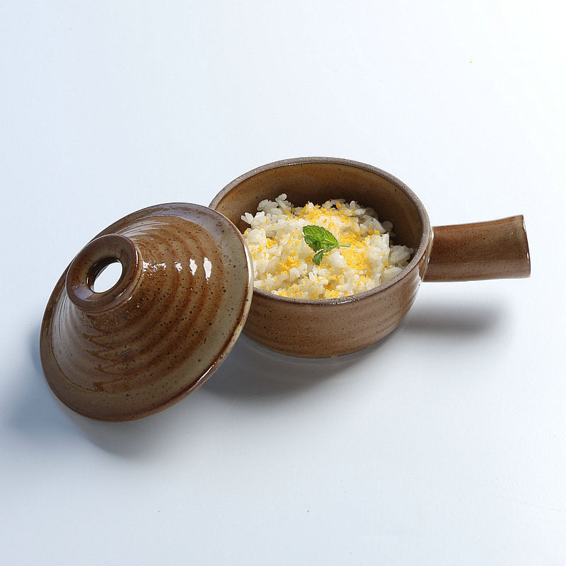 Vintage Ceramic Soup Bowls with Lids and Handles, 8-Piece Set, Heat-Resistant Stoneware Tableware for Stew, Porridge, and Soup