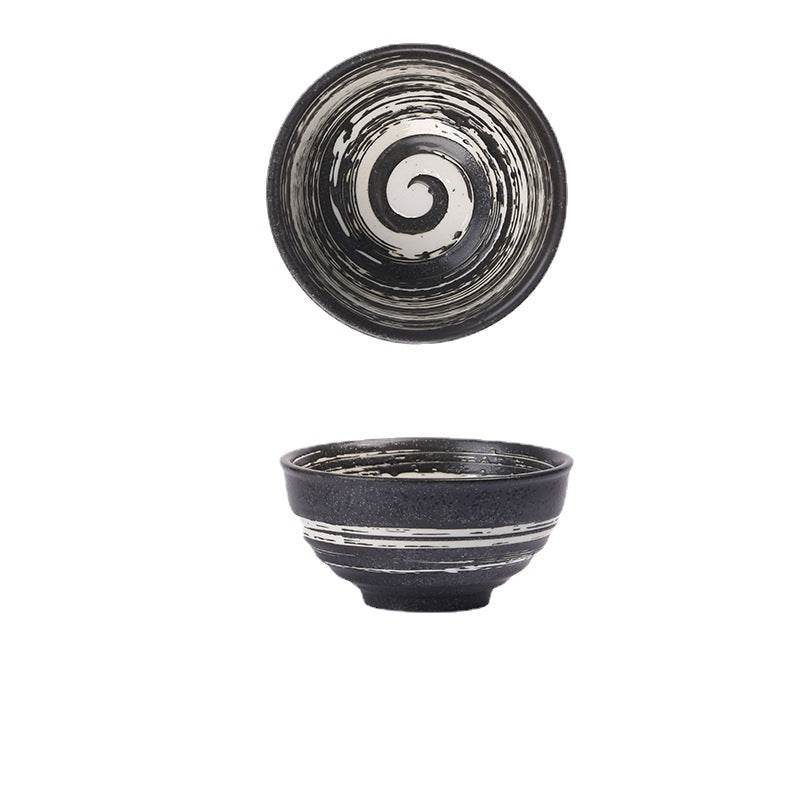 Creative Ceramic Rice Bowl Set of 6 – Random Patterns Tableware Collection, Multi-Purpose Bowls for Rice, Soup, Salad, Dessert and Everyday Dining