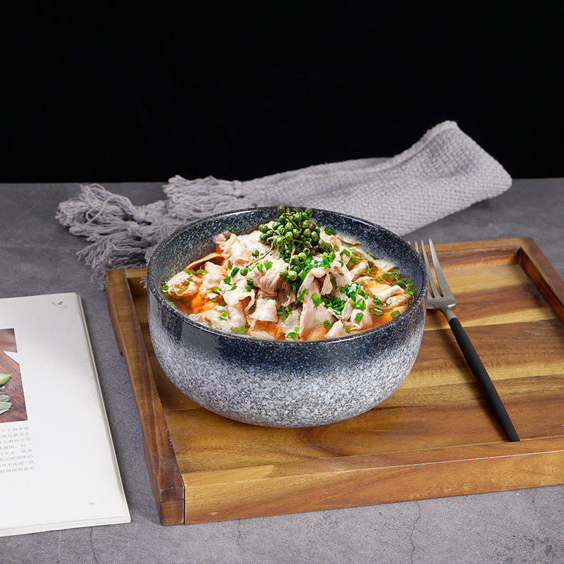 5-piece set of retro ink-splashed ceramic bowls – Create a personalized table aesthetic, suitable for various dining scenes