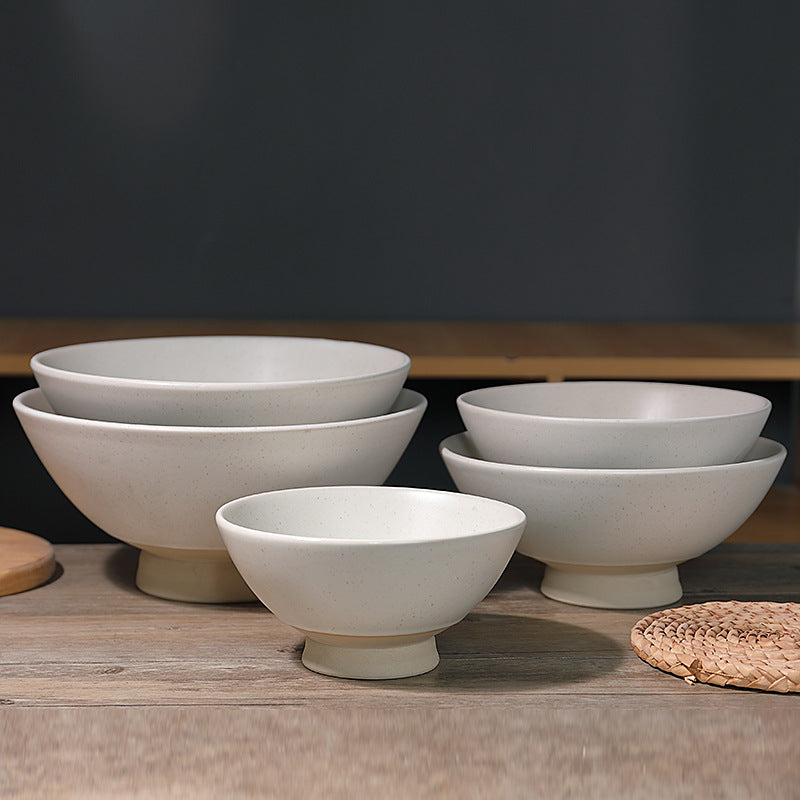 White Ceramic Bowl Set of 5 (6/7/8/9/10 Inches) – Multi-Size Dinnerware Set for Rice, Salad, Soup, Noodles, Kitchen & Restaurant