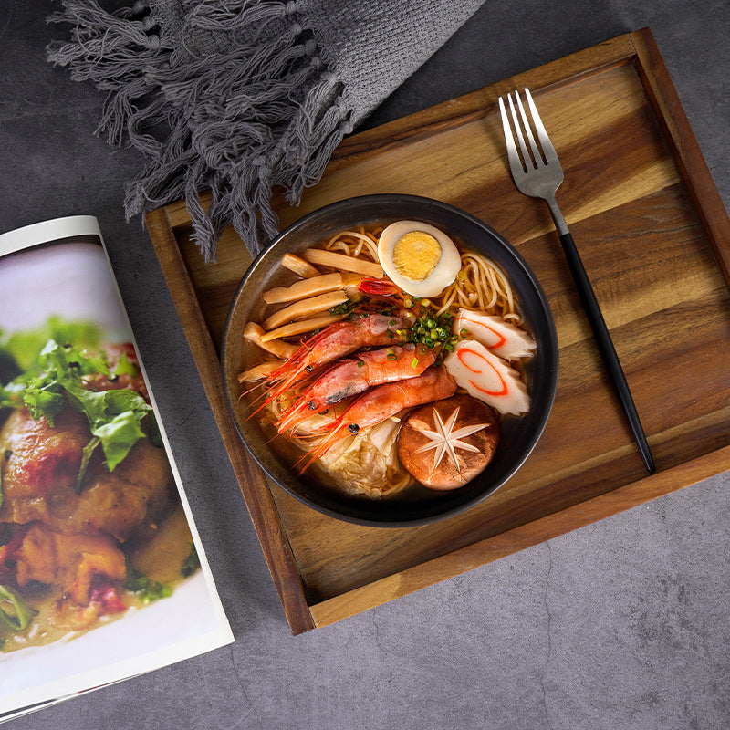 5-piece set of retro ink-splashed ceramic bowls – Create a personalized table aesthetic, suitable for various dining scenes