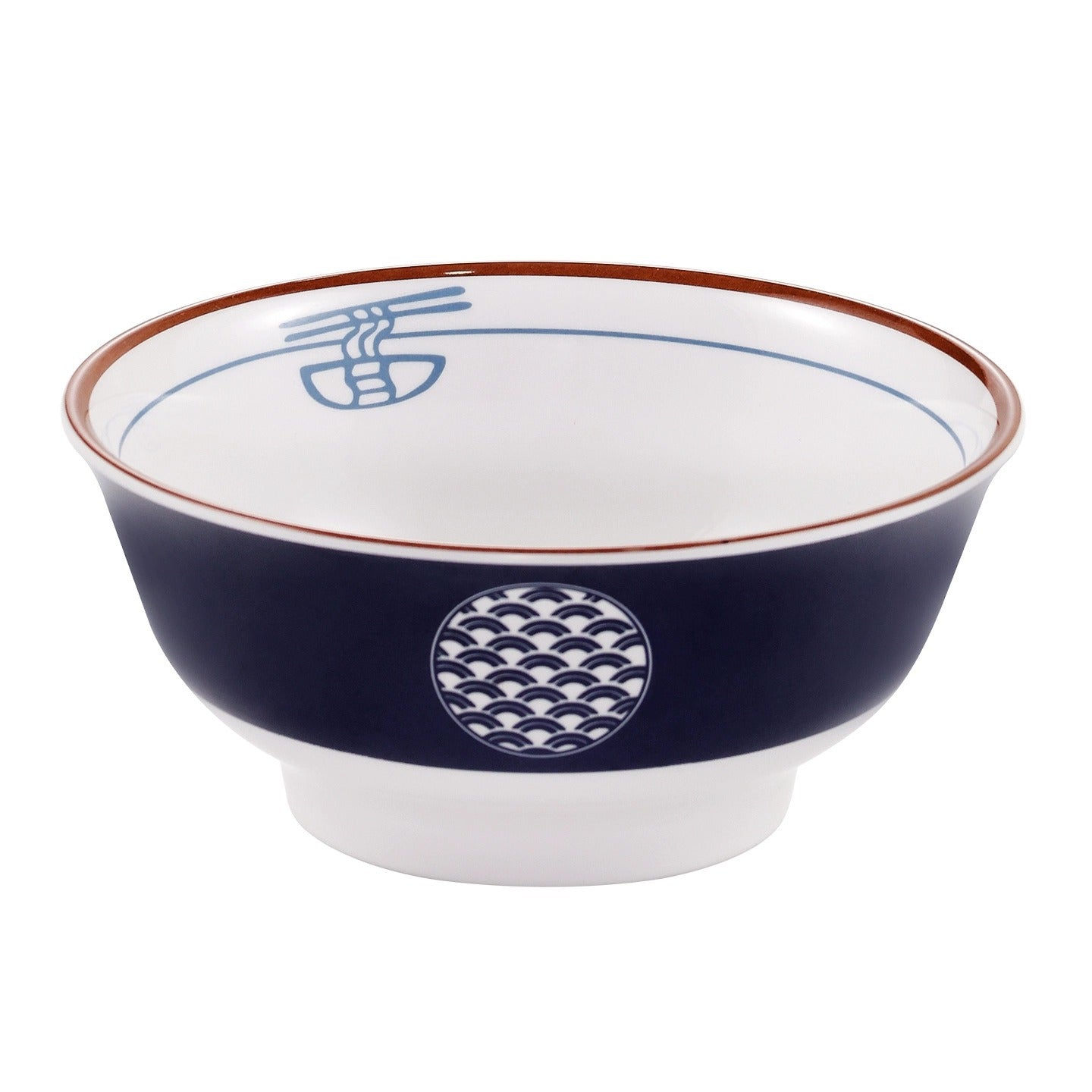Vintage Blue and White Ceramic Bowls Set of 4 — Large Ramen Bowls, Soup Bowls, Salad Bowls, Rice Bowls, Multi-Purpose Tableware