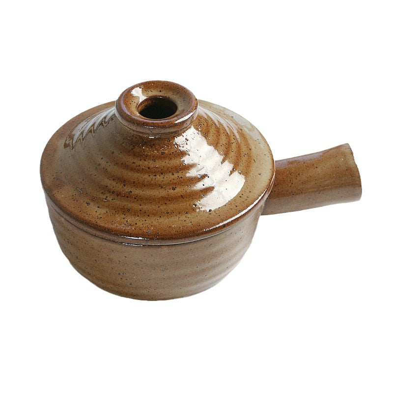 Vintage Ceramic Soup Bowls with Lids and Handles, 8-Piece Set, Heat-Resistant Stoneware Tableware for Stew, Porridge, and Soup