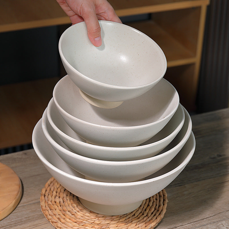 White Ceramic Bowl Set of 5 (6/7/8/9/10 Inches) – Multi-Size Dinnerware Set for Rice, Salad, Soup, Noodles, Kitchen & Restaurant