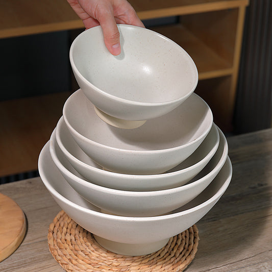 White Ceramic Bowl Set of 5 (6/7/8/9/10 Inches) – Multi-Size Dinnerware Set for Rice, Salad, Soup, Noodles, Kitchen & Restaurant