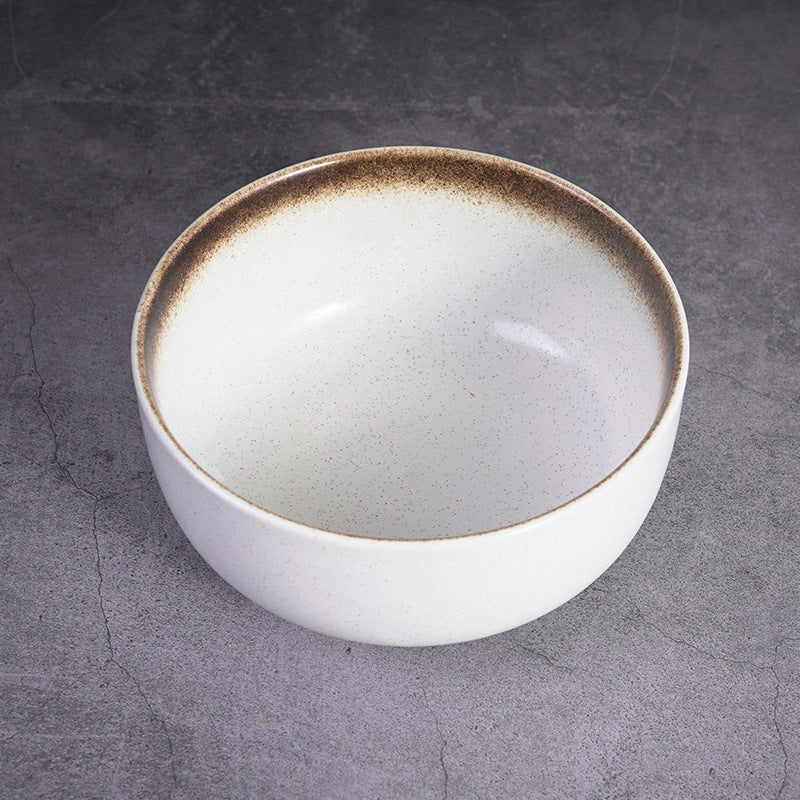 5-piece set of retro ink-splashed ceramic bowls – Create a personalized table aesthetic, suitable for various dining scenes