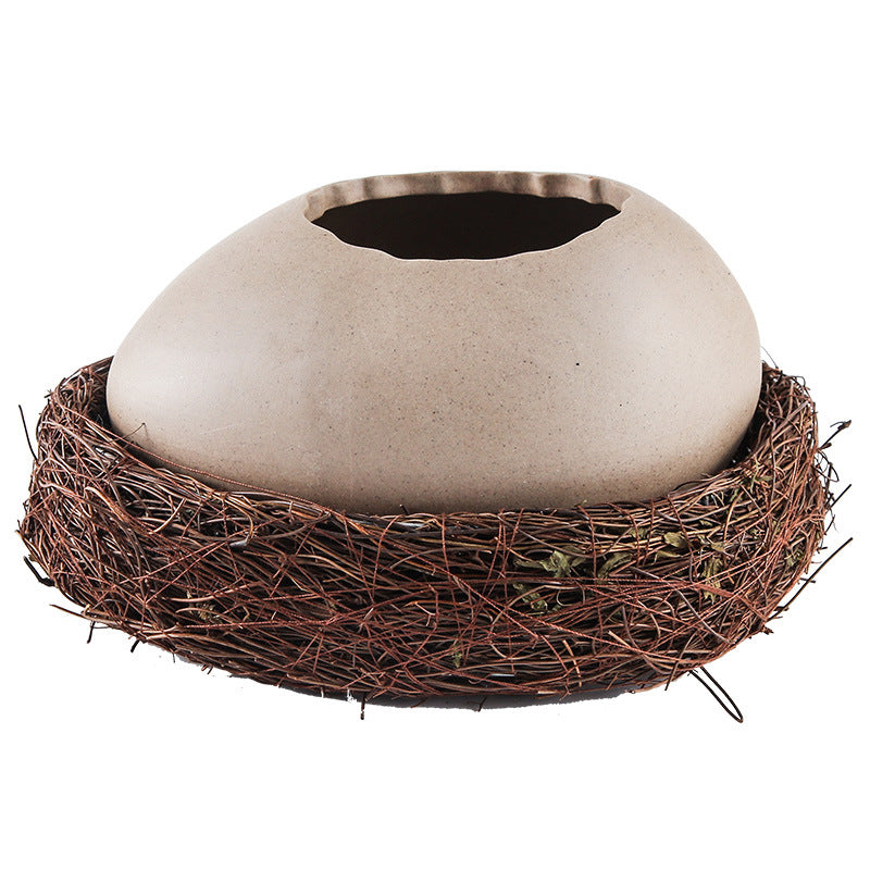 4-piece bird's nest egg-shaped ceramic tableware set - Creative shape, unlock a unique dining experience