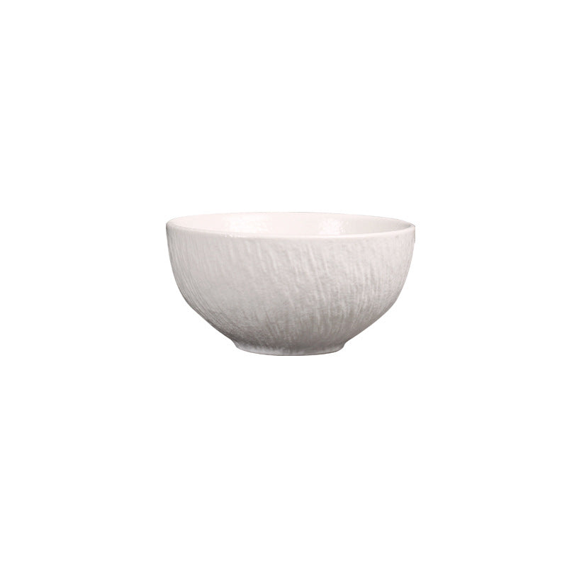 8-Piece Ceramic Dinnerware Set (6 Bowls + 2 Soup Spoons) – Rice Bowls, Noodle Bowls, Salad Bowls, and Tableware Set